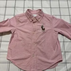 Ralph Lauren ビックポニー　ピンク長袖シャツ　24M 90