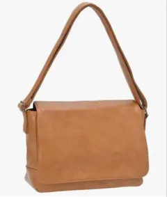 キャメル色 ショルダーバッグ メンズ 合成皮革 シンプルデザイン 撥水 ビジネス