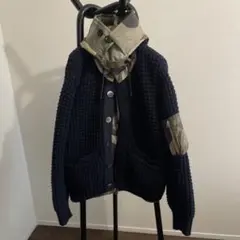 sacai×KAWSネイビー ニットブルゾンのサムネイル