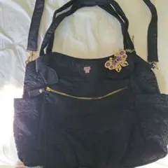 むーさん専用☆ANNA SUI 黒いショルダーバッグ 蝶の装飾付き