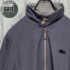 【※希少】LACOSTE ラコステ★刺繍ロゴ ブルゾン 裏地付 グレー M相当