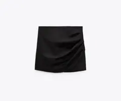 新品タグ付きZARA ドレープ スコートブラック Mサイズのサムネイル
