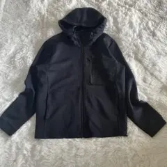 【コムサイズム】フルジップアップパーカーMブラック