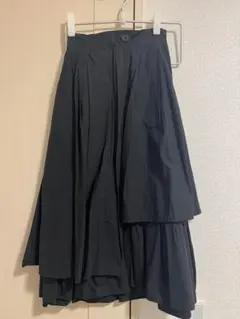 フレアロングスカート 黒