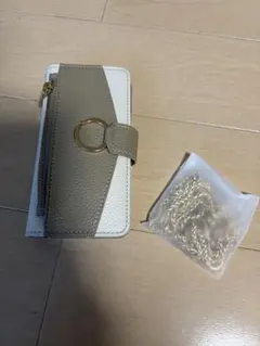 【iPhone SE/8/7対応】手帳型iPhoneケース ホワイト・ベージュ