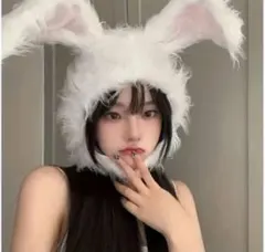 うさぎ 被り物 白