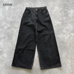 【LIDNM】 CRACK WASHED DENIM PANTS ブラックデニムのサムネイル
