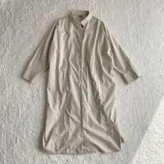 ジェナ ロング シャツワンピース 前開き ゆったり 後ろタック オーバーサイズ