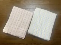 タオルケット シングルサイズ 2枚組140x190cm ピンク1枚ブルー1枚