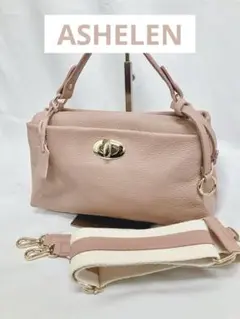 ［O8-17］ASHELEN 2way ハンドバッグ ピンク ハーフミニ