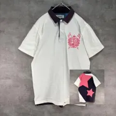 TOMMY ポロシャツ ビッグスター切替 バックスター エンブレム 刺繍ロゴ Mのサムネイル