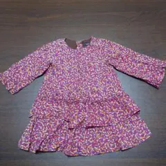 女の子 80cm ベビーギャップ 長袖ワンピース ドット 水玉 ピンク