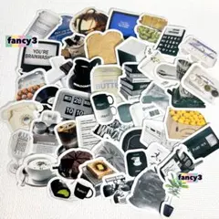 白黒‪✕‬海外雑貨★【４５枚】フレークシール