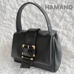 傳濱野 ハマノ HAMANO ハナエル ジャガード ショルダーバッグ 本革 