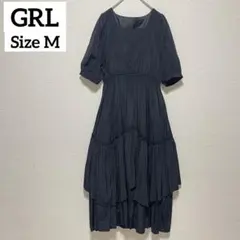 GRL グレイル　ティアードロングワンピース　ブラック