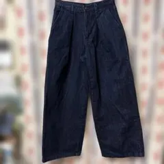 ダークブルーワイドレッグデニム