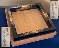 螺鈿細工らでんざいく鳥お花貝殻装飾八角形黒漆器重箱菓子箱23cm伝統
