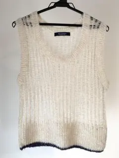 BRAHMIN アイボリー ラメニットベスト