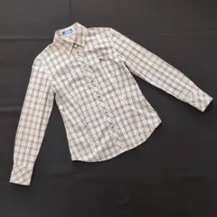 バーバリーブルーレーベル 長袖シャツ 38 Mサイズ ロゴ刺繍 ホースマーク