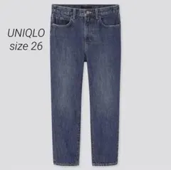 ユニクロ　スラウチテーパードアンクルジーンズ　26 ブルー　ヴィンテージ加工