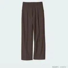タックワイドパンツ Mサイズ ダークブラウン
