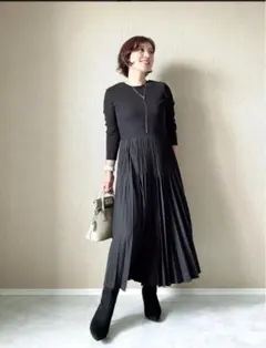 UNIQLOユニクロ　コンビネーションワンピース　Lブラック丈短め　美品