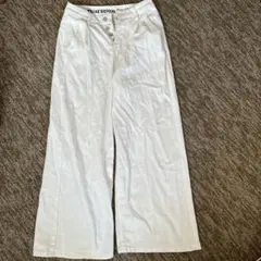 Beststion ホワイト ワイドパンツ