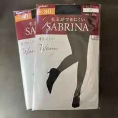 SABRINA 80デニールタイツ L-LL ブラック 2足セット