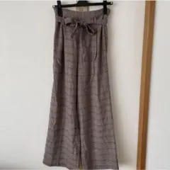 GU ウエストリボンワイドパンツ