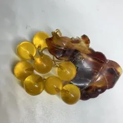 032805 本べっ甲　散斑　本鼈甲　葡萄　ブローチ　ネックレス