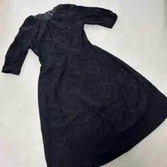Gabardine K.T ワンピース 11号 キュプラ混 ネイビー Aライン