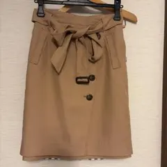 アプワイザーリッシェ　リバーシブルひざ丈スカート ベージュ　チェック