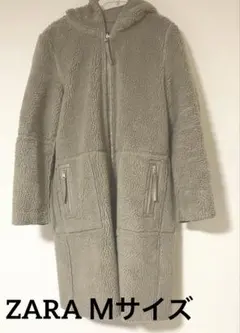 フード付きロングコート　ボア　ムートン