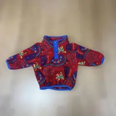 LL.Beanフリースジャケット 赤色 模様入りUSAヴィンテージ