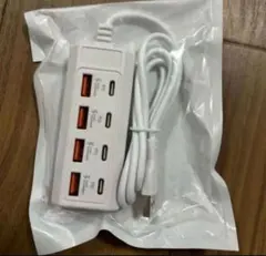 【新品】8ポート USBハブ ホワイト（USB-Cポート付き）