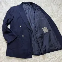 クリスチャンディオール 紺ブレ ダブル 金ボタン CDロゴ 裏地総柄 L〜XL