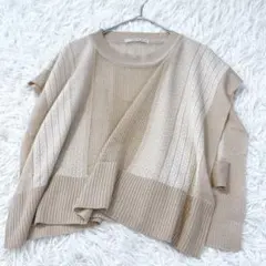 イーズブルー サイドオープン サマーニット レイヤード ベージュ