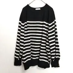 【DRESKIP】ニットトップス(Ｌ)ボーダー レディース 長袖