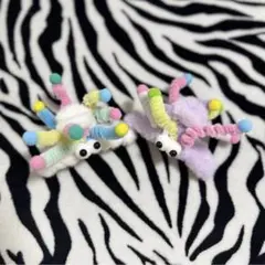 カラフル モンスター ヘアクリップ 2点セット
