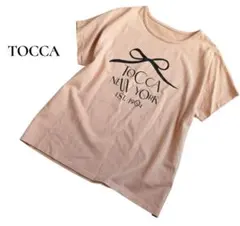 美品♫TOCCA　トッカ　半袖Tシャツ　ロゴプリント　リボン　ピンク　Mサイズのサムネイル