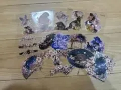 花柄と蝶の透明ステッカーセット