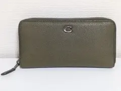 COACHコーチ長財布 深緑 中古 アウトレット商品