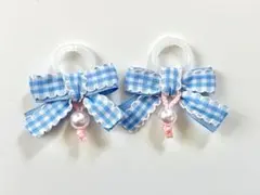 S-13☆シャボン玉ブルー×ピコット/うわぐつタグ/シューズタグ/夏服