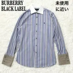 【未使用に近い】バーバリーブラックレーベル 長袖シャツ ストライプ ノバチェック