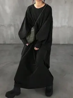 ★未開封・新品★ SHEIN 長袖　ワンピース　ブラック　黒　ゆったり
