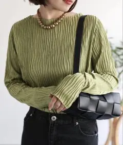 ap retro/ウェーブストライプメロウプルオーバー