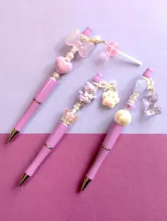 ＜リボン・ハート・肉球＞カスタムボールペン（チャーム付）【1本950円】