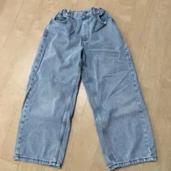GUライトブルーデニムワイドパンツ
