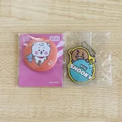 新品未開封　BT21 RJ & SHOOKY バッジ　キーホルダーセット