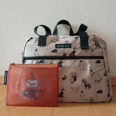 【新品】ムーミン×Samansa Mos2たためるボストンバッグ＆メッシュポーチのサムネイル